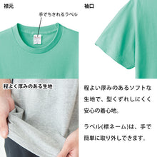 画像をギャラリービューアに読み込む, Tシャツ 半袖 キッズ 男女兼用 5.6オンス 無地 綿100% 丈夫 グリーン系 100~160 (半袖 シャツ tシャツ ジュニア 男の子 女の子 クルーネック 夏) (取寄せ)