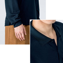 画像をギャラリービューアに読み込む, 男女兼用 ユニセックス 長袖 ポロシャツ メッシュ 通気性 吸汗速乾 ドライ 3L 4L 5L スポーツ 運動 アウトドア 制服 ユニフォーム UVカット 軽い 快適 メンズ レディース (取寄せ)