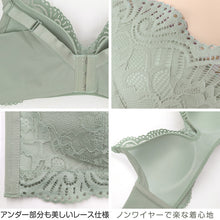 画像をギャラリービューアに読み込む, ノンワイヤーブラ レディース らくちん レース 脇高 幅広ストラップ M~3L ノンワイヤー ブラジャー らくらく 大きいサイズ 大きめ L LL 3L