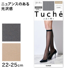 画像をギャラリービューアに読み込む, グンゼ トゥシェ ストッキング ひざ下 シャイニーメッシュ柄 22-25cm レディース 膝下丈 ショートストッキング 光沢 GUNZE Tuche