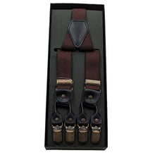 画像をギャラリービューアに読み込む, サスペンダー メンズ 日本製 Y型 クロス ダブルクリップ 25mm (シンプル 無地 ビジネス 紳士 男性 男女兼用 ブラック ネイビー ブラウン グレー ホワイト)