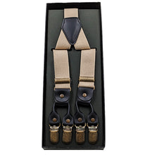 画像をギャラリービューアに読み込む, サスペンダー メンズ 日本製 Y型 クロス ダブルクリップ 25mm (シンプル 無地 ビジネス 紳士 男性 男女兼用 ブラック ネイビー ブラウン グレー ホワイト)