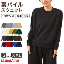 画像をギャラリービューアに読み込む, スウェット トップス 綿100 裏パイル S M L XL XXL 裏毛 無地 長袖 トレーナー シンプル アウター ユナイテッドアスレ United Athle レディース 綿 コットン (取寄せ)