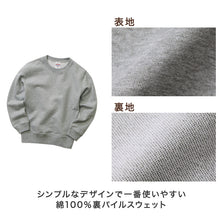 画像をギャラリービューアに読み込む, キッズ 10.0オンス クルーネック スウェット 裏パイル 110 130 150 ユナイテッドアスレ 裏毛 アウター トレーナー 綿100 長袖 無地 シンプル 子供 こども ジュニア (在庫限り)