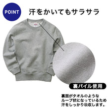 画像をギャラリービューアに読み込む, キッズ 10.0オンス クルーネック スウェット 裏パイル 110 130 150 ユナイテッドアスレ 裏毛 アウター トレーナー 綿100 長袖 無地 シンプル 子供 こども ジュニア