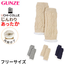 画像をギャラリービューアに読み込む, ウチコレ 裏ボア レッグウォーマー レディース グンゼ フリーサイズ ふんわり 暖かい 中綿 女性 婦人 ふわふわ もこもこ ソックス 冬 冬用 防寒 冷え性 あったか あたたかい 冷え対策 カジュアル オシャレ 保温