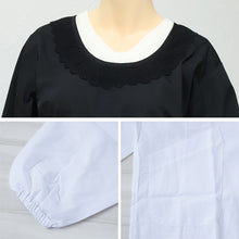 画像をギャラリービューアに読み込む, 割烹着 かっぽう着 シンプル 黒 白 無地 撥水 短め フォーマル M・L 着物用 割烹 着 スモック かっぽうぎ フリル レディース レトロ カフェ 喫茶店 冠婚葬祭 料理