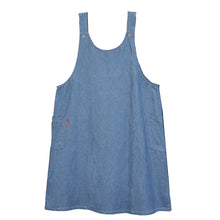 画像をギャラリービューアに読み込む, エプロン レディース デニム シンプル 無地 ストライプ 綿混 88cm 丈夫 キッチン 婦人 おしゃれ ガーデニング 保育士 (在庫限り)