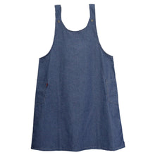 画像をギャラリービューアに読み込む, エプロン レディース デニム シンプル 無地 ストライプ 綿混 88cm 丈夫 キッチン 婦人 おしゃれ ガーデニング 保育士 (在庫限り)