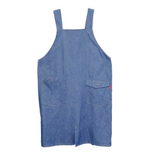 画像をギャラリービューアに読み込む, エプロン 男女兼用 デニム シンプル 無地 ストライプ 綿混 85cm 丈夫 キッチン 婦人 紳士 おしゃれ ガーデニング 保育士 調理実習 中学生 高校生
