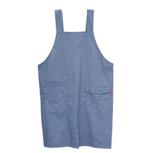 画像をギャラリービューアに読み込む, エプロン 男女兼用 デニム シンプル 無地 ストライプ 綿混 85cm 丈夫 キッチン 婦人 紳士 おしゃれ ガーデニング 保育士 調理実習 中学生 高校生