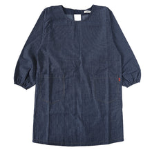 画像をギャラリービューアに読み込む, エプロン 割烹着 レディース デニム 長袖 シンプル 無地 ストライプ 綿混 90cm ストライプ 女性 シンプル 無地 可愛い かっぽう着 割烹 着 かっぽうぎ