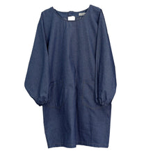 画像をギャラリービューアに読み込む, エプロン 割烹着 レディース デニム 長袖 シンプル 無地 ストライプ 綿混 90cm ストライプ 女性 シンプル 無地 可愛い かっぽう着 割烹 着 かっぽうぎ