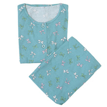 画像をギャラリービューアに読み込む, パジャマ レディース 綿100 春夏 夏用 かわいい 涼しい 長袖 婦人 前開き 部屋着 M L 長ズボン 丸首 女性 薄い 綿 寝巻 ルームウェア プレゼント (在庫限り)
