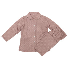 画像をギャラリービューアに読み込む, パジャマ レディース ガーゼ 綿100 春夏 夏用 かわいい 涼しい 長袖 婦人 前開き 部屋着 M L 長ズボン 女性 薄い 綿 寝巻 ルームウェア 肌に優しい 水玉 チェック ドット 無地 母の日 (在庫限り)