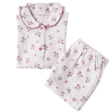 画像をギャラリービューアに読み込む, パジャマ レディース 冬 キルト 肌側綿 かわいい あったかい ルームウェア 長袖 婦人 部屋着 M L やわらかい 柄 上下 冬用 雪柄 花柄 シンプル 無地