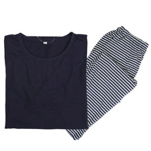 画像をギャラリービューアに読み込む, パジャマ レディース 綿100 天竺 ニット かぶりタイプ 婦人 部屋着 M・L 長ズボン 丸首 女性 綿 寝巻 肌に優しい ルームウェア (在庫限り)