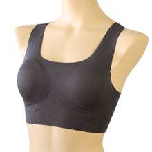 画像をギャラリービューアに読み込む, ハーフトップ ブラジャー パッド付き ノンワイヤーブラ レディース M~LL カップ付き シームレス ひびきにくい 締め付けない リラックス 楽 下着 インナー 女性 婦人 肌着 (在庫限り)