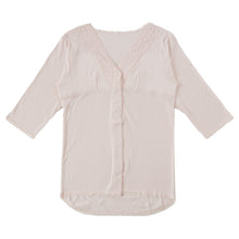 画像をギャラリービューアに読み込む, ワンタッチ 介護 肌着 前開き 綿100 レディース 7分袖 ソフトカップ付き マジックテープ M~LL 介護用 下着 インナー 長袖 女性用 綿100% 前あき 入院 診察 寝巻き 介護シャツ ピンク m l ll