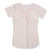 画像をギャラリービューアに読み込む, ワンタッチ 介護 肌着 前開き レディース 半袖 綿100 ソフトカップ付き マジックテープ M~LL 介護用 下着 女性用 3分袖 インナー 前あき肌着 入院 寝巻き 介護シャツ ピンク m l ll