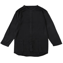 画像をギャラリービューアに読み込む, ワンタッチ 介護 前開き インナー マジックテープ メンズ M~LL 8分袖 前あき 入院 寝巻き 介護シャツ あったか 暖かい 発熱 吸湿発熱 ブラック m l ll