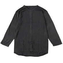 画像をギャラリービューアに読み込む, ワンタッチ 介護 前開き インナー マジックテープ メンズ M~LL 8分袖 前あき 入院 寝巻き 介護シャツ あったか 暖かい 発熱 吸湿発熱 ブラック m l ll