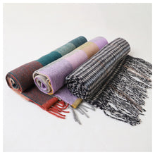 画像をギャラリービューアに読み込む, ウール混マフラー レディース マフラー チェック 30cm×164cm 大判 暖かい 柔らかい おしゃれ 防寒 秋冬 ギフト プレゼント 人気 無地 タータンチェック バッファローチェック ブロックチェック 通勤 通学 かわいい 軽量 首元 冬小物 ストール風 ユニセックス