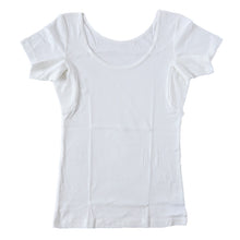 画像をギャラリービューアに読み込む, 綿100% インナー 半袖 汗取り 脇汗パッド レディース フレンチ袖 tシャツ S~LL 汗とり 脇あせ わき汗 消臭 臭い 肌着 下着 アンダーシャツ 白 肌色 黒 大きいサイズ s m l ll (在庫限り)