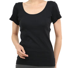 画像をギャラリービューアに読み込む, 綿100% インナー 半袖 汗取り 脇汗パッド レディース フレンチ袖 tシャツ S~LL 汗とり 脇あせ わき汗 消臭 臭い 肌着 下着 アンダーシャツ 白 肌色 黒 大きいサイズ s m l ll (在庫限り)