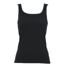 画像をギャラリービューアに読み込む, タンクトップ カップ付き ブラトップ レディース M L LL スクエアネック 肌着 下着 トップス ランジェリー ブラ付きインナー アンダーウェア スリップ 透け防止 無地 締め付けない (在庫限り)