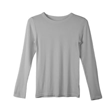 画像をギャラリービューアに読み込む, リブ 長袖 インナー レディース トップス Tシャツ クルーネック 丸首 M L LL 伸縮 ストレッチ 秋 冬 静電気防止 対策 薄手 あったか シンプル 無地 ボーダー 重ね着 レイヤード かわいい おしゃれ カラー 色 (在庫限り)
