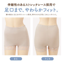 画像をギャラリービューアに読み込む, ショーツ レディース 1分丈 レース ストレッチ ホホバオイル保湿加工 一分丈ショーツ ボックスショーツ レーヨン混 伸縮性 足口レース やさしい肌ざわり しっとり フィット 女性 婦人 下着 パンツ M L LL レディースショーツ ボクサーショーツ