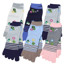 画像をギャラリービューアに読み込む, 【 お得 】レディース 5本指ソックス 6足組 ショート丈 22-24cm (レディース ショート丈 綿混 五本指靴下 くつ下 くつした ) (在庫限り)