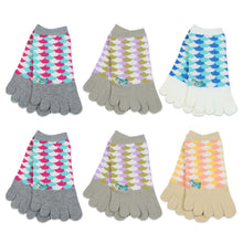 画像をギャラリービューアに読み込む, 【 お得 】 5本指ソックス スニーカー丈 レディース 6足組 22-24cm (レディース スニーカー丈 綿混 五本指靴下 くつ下 くつした ) (在庫限り)