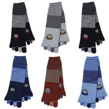 画像をギャラリービューアに読み込む, メンズ 5本指ソックス クルーソックス 6足組 25-27cm 五本指 靴下 クルー丈 綿混 5本指 くつ下 くつした 柄 (在庫限り)