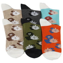 画像をギャラリービューアに読み込む, 【 お得 】 レディース ソックス ショートソックス ショート丈 6足組 22-24cm (レディース 綿混 ソックス くつ下 くつした 日本製 ふくろう 総柄) (在庫限り)