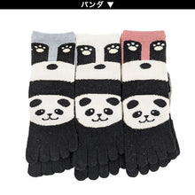 画像をギャラリービューアに読み込む,  レディース 5本指ソックス ショートソックス アンゴラ混 6足組 22-24cm (あったか 冬 アンゴラ 婦人 ショート丈 五本指靴下 くつ下 くつした ) (在庫限り)