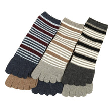 画像をギャラリービューアに読み込む, レディース 5本指ソックス ショートソックス アンゴラ混 6足組 22-24cm (あったか 冬 アンゴラ 婦人 ショート丈 五本指靴下 くつ下 くつした ) (在庫限り)