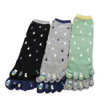 画像をギャラリービューアに読み込む, レディース 5本指ソックス ショートソックス 6足組 22-24cm (婦人 ショート丈 綿混 五本指靴下 くつ下 くつした 指模様 締め付けない) (在庫限り)
