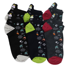 画像をギャラリービューアに読み込む, 【 お得 】 レディース スニーカーソックス 6足組 23-25cm (レディース 綿混 ソックス くつ下 くつした ぞう 象 くらげ クラゲ アニマル 動物柄) (在庫限り)