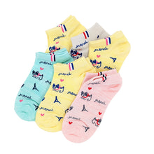 画像をギャラリービューアに読み込む, 【 お得 】 キッズ ソックス 靴下 女子 女の子 スニーカーソックス 6足組 16-18cm~22-24cm (スニーカー丈 綿混 ソックス くつ下 くつした リボン ドット 音符) (在庫限り)