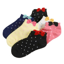 画像をギャラリービューアに読み込む, 【 お得 】 キッズ ソックス 靴下 女子 女の子 スニーカーソックス 6足組 16-18cm~22-24cm (スニーカー丈 綿混 ソックス くつ下 くつした リボン ドット 音符) (在庫限り)