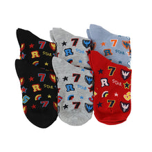 画像をギャラリービューアに読み込む, 【 お得 】 キッズソックス 子供 柄ソックス 6足組 16-18cm~22-24cm ショートソックス ジュニア ボーイズ 男の子 男児 ショート丈 綿混 靴下 くつ下 くつした プリント (在庫限り)