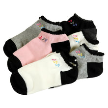 画像をギャラリービューアに読み込む, スニーカーソックス キッズ ガールズ 女の子 6足セット 16-18cm~22-24cm (くるぶし 女子 スニーカー丈 綿混 くつ下 くつした ニコちゃん) (在庫限り)