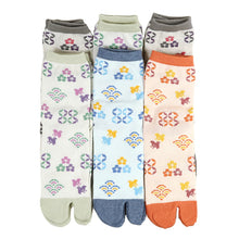 画像をギャラリービューアに読み込む, 【 お得 】 レディース 足袋ソックス ショート丈 6足組 23-24cm (メッシュ 綿混 足袋 タビ 足袋靴下 足袋型靴下 くつ下 くつした 日本製) (在庫限り)
