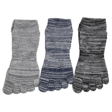 画像をギャラリービューアに読み込む, 靴下 5本指 スニーカー ソックス 抗菌 防臭 3足組 25-27cm (スクール くるぶし丈 ショート 五本指 男性 滑り止め 黒 紺 グレー セット) (在庫限り)