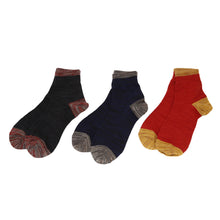 画像をギャラリービューアに読み込む, メンズ 靴下 3足セット ショートソックス 綿混 キャンプ スポーツ 登山 25-27cm (カラー 男性 ボーイズ 男子 スニーカー 運動 くつ下 くつした セット) (在庫限り)
