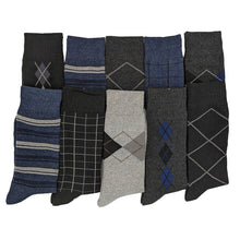 画像をギャラリービューアに読み込む, クルーソックス ユニセックス 綿混 10足組 24-26cm 男女 クルー丈 靴下 ソックス くつ下 くつした まとめ買い (在庫限り)