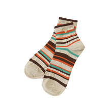 画像をギャラリービューアに読み込む, メンズ 紳士 ショートソックス ボーダー柄 6足組 25-27cm ショートソックス メンズ 綿混 くつ下 くつした クッション カジュアル フォーマル (在庫限り)