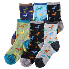 画像をギャラリービューアに読み込む, 靴下 キッズ ソックス 子供 ジュニア 男の子 女の子 日本製 クルー 6足  16-21cm (丈夫 男子 女子 迷彩 恐竜 ボーダー パンダ ネコ 電車 消防車 水玉) (在庫限り)